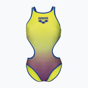 Női egyrészes fürdőruha arena One Shaded Print Tech One Back artic lime violetta multi/neon blue (One Shaded Print Tech One Back 011637/698) kép