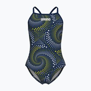 Gyerek egyrészes fürdőruha arena Fireflow Lightdrop Back navy/team navy yellow (Fireflow Lightdrop Back 010406/100) kép
