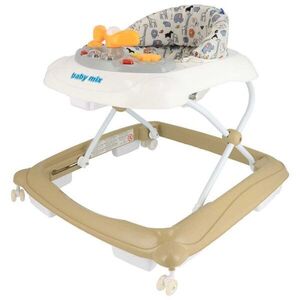 BABY MIX WALKER Bébikomp kormánnyal, barna, méret kép