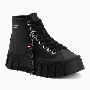 Női cipők Tommy Jeans Platform Sneaker Leather Mc black (Platform Sneaker Leather Mc EN0EN03133BDS) kép