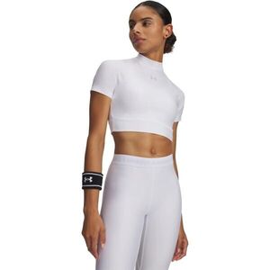 Under Armour HEATGEAR CROP MOCK SS Női crop póló, fehér, méret kép