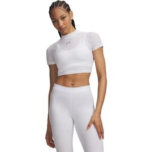 Under Armour HEAT ELITE CROP MOCK SS Női kompressziós sportpóló, fehér, méret kép