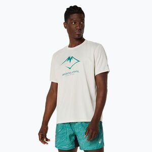 Férfi futópóló ASICS Fujitrail Logo birch/white sage/rainy lake (Fujitrail Logo 2011C981-201) kép