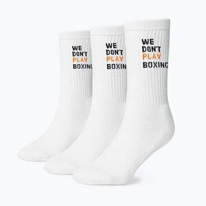 Férfi zokni BOXRAW We Don't Play Boxing Crew 3 pairs white (We Don't Play Boxing Crew BXRW-WDPBCS) kép