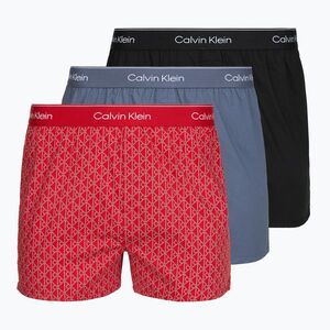 Férfi boxer nadrág Calvin Klein LV00NB4727 Boxer Slim black/prep emblem goji berry/grisai (Boxer Slim LV00NB4727BJQ) kép