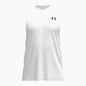 Férfi edző póló Under Armour Left Chest Cut Off Tank white/black (Left Chest Cut Off Tank 1329286-100) kép