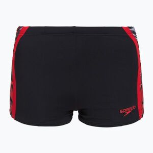 Férfi úszóboxer Speedo Hyperboom Splice Aquashort anthracite/high risk red (Hyperboom Splice Aquashort 8-A000253003) kép