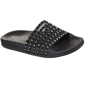 Női papucsok (strandcipők) SKECHERS Pops Up Sheer Me Out black kép