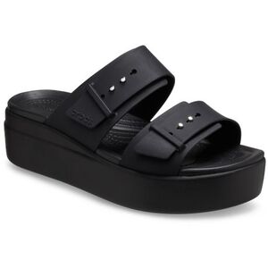 Női platformos szandálok (divatos lábbeli) CROCS Brooklyn Buckle Low Wedge W black kép