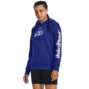Női melegített kapucnis edzőpulóver UNDER ARMOUR UA Rival Fleece Graphic Hdy-Royal BLU kép