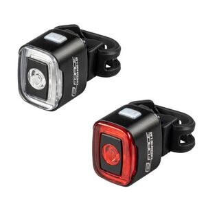 Bicikli lámpa FORCE FLEA 200 LM, USB front - rear kép