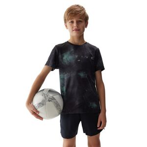 Fiú edzőpóló rövid ujjú 4F JUNIOR TSHIRT FNK-4FJWSS24TFTSM694-41A-GREEN ALLOVER kép