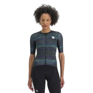 Női rövid ujjú kerékpáros mez SPORTFUL Glitch w bomber jersey, multicolor black kép