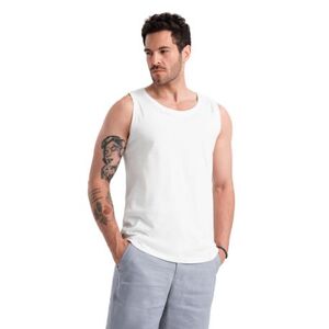 Férfi rövid ujjú V-nyakú póló OMBRE Tank top OM-TSBT-0192 V-1 white kép