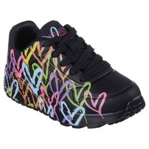 Lány szabadidőcipő SKECHERS Uno Lite X JGoldCrown Lace Up K black multi kép