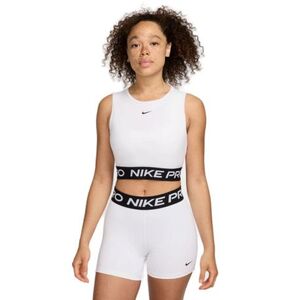 Női rövid ujjú edzőpóló NIKE PRO DF 365 CROP TANK-100 WHITE BLACK kép