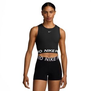 Női rövid ujjú edzőpóló NIKE DF 365 CROP TANK-010 BLACK WHITE kép