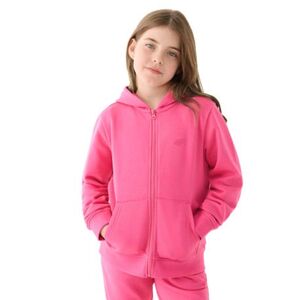 Lány kapucnis pulóver cipzárral 4F JUNIOR SWEATSHIRT-JWMM00TSWSF1315-55S-HOT PINK kép