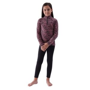 Lány síelés Polár pulóver 4F JUNIOR FLEECE UNDERWEAR-JWAW24UFLEF051-64A-SALMON CORAL ALLOVER kép
