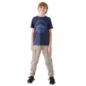 Fiú melegített melegítőnadrágok 4F JUNIOR TROUSERS-JWAW24TTROM760-26S-WARM LIGHT GREY kép
