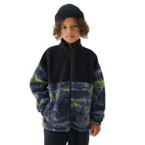 Fiú polár pulóver cipzárral 4F JUNIOR FLEECE-JWAW24TFLEM246-20S-DEEP BLACK kép