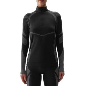 Női bélelt sípulóver 1 2 cipzárral 4F SEAMLESS UNDERWEAR-WAW24USEAF160-20S-DEEP BLACK kép