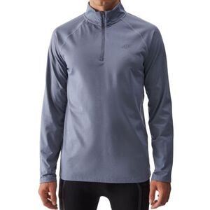 Férfi bélelt sípulóver 1 2 cipzárral 4F BRUSHED UNDERWEAR-WAW24UBRUM076-32S-DENIM kép
