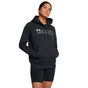 Női melegített kapucnis pulóver UNDER ARMOUR Rival Fleece Wordmark Hoodie-BLK kép