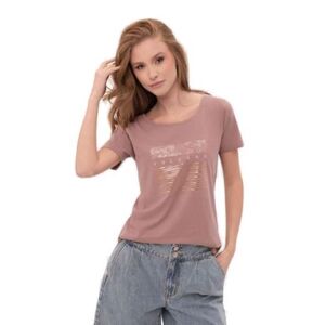 Női rövid ujjú póló VOLCANO QUEEN-102-BEIGE kép