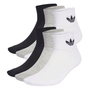 Zoknik ADIDAS ORIGINALS 6 PACK-MID ANKLE SCK-BLACK WHITE GREY kép