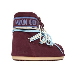 Alacsony téli cipők MOON BOOT MB ICON LOW SUEDE LACES-D013 BURGUNDY kép