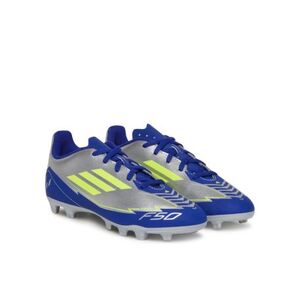 Fiú focicipők kültéri ADIDAS F50 Club Messi K FG silver metallic solar yellow lucid blue kép