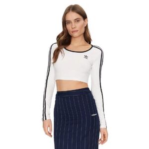 Női hosszú ujjú póló ADIDAS ORIGINALS 3S LS CROP-WHITE kép