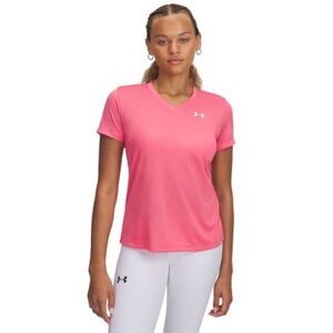 Női rövid ujjú edzőpóló UNDER ARMOUR Tech SSV- Solid-PNK kép