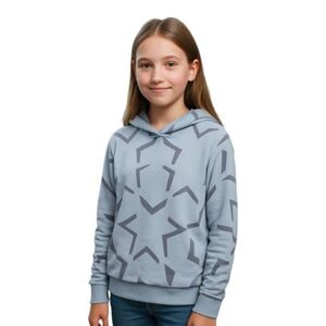 Lány kapucnis pulóver 4F JUNIOR SWEATSHIRT F1937-4FJWAW25TSWSF1937-34A-LIGHT BLUE ALLOVER kép
