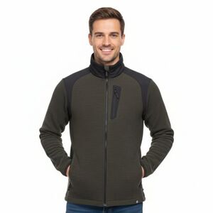 Férfi bélelt túrázó pulóver cipzárral NORTHFINDER SZYMON 550blackdarkgreen kép