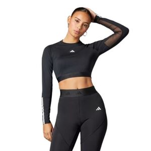 Női hosszú ujjú edzőpóló ADIDAS HYGLM CRO LS BLACK WHITE kép