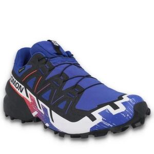 Férfi futó trail cipők SALOMON Speedcross 6 GTX Equipe M surf web fiery red white kép