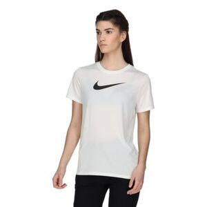 Női rövid ujjú edzőpóló NIKE W NK DF TEE RLGND HBR WHITE BLACK kép