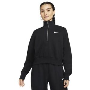 Női pulóver 1 2 cipzárral NIKE W NSW PHNX FLC QZ CROP BLACK SAIL kép