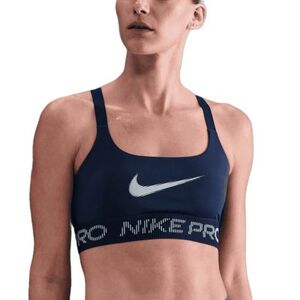 Női edzősport melltartó NIKE PRO W NP LS BRA TT GRX MIDNIGHT NAVY FOOTBALLGREY WHITE kép