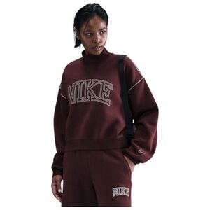 Női bélelt kapucnis pulóver NIKE W NSW PHNX FLC LOGO MOCK NECK BURGUNDY CRUSH kép