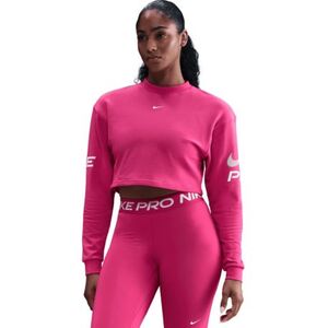 Női edzőpulóver NIKE W NP DF FLC CREW TT GRX RUSH PINK PINK FOAM WHITE kép