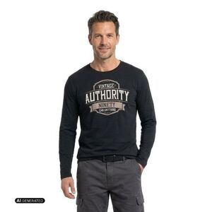 Férfi hosszú ujjú póló AUTHORITY T-Burbon M black kép