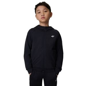 Fiú edzőpulóver cipzárral 4F JUNIOR SWEATSHIRT FNK M690-20S-DEEP BLACK kép