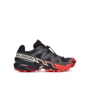 Férfi futó trail cipők SALOMON Speedcross 6 GTX M black fiery red almond milk kép