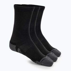 Under Armour Performance Tech 3pk Crew zokni fekete/fekete/sugár szürke (Performance Tech Crew 1379512-001) kép