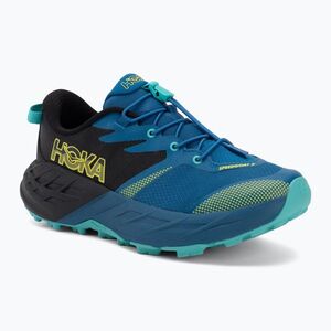 Gyerek futócipők HOKA Speedgoat 7 black/night glow blue (Speedgoat 7 1176635-BHTG) kép
