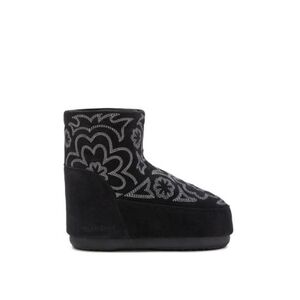 Női alacsony téli cipők MOON BOOT MB ICON LOW NOLACE EMBROIDEREDSUEDE-NH17 BLACK GREY kép