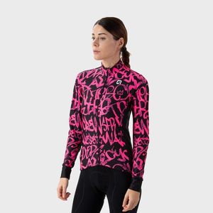 ALÉ Hosszú ujjú kerékpáros mez - SOLID RIDE LADY WNT - fekete/rózsaszín kép